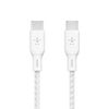Belkin BoostCharge Braided 9.8' 100W USB-C to USB-C Cable, White Black