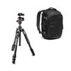 Manfrotto Befree Advanced Lever 4-Section Aluminum Travel Tripod with Ball Head and Advanced Gear Backpack III Black & Silver