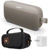 Bose SoundLink Flex 2nd Gen Bluetooth Speaker, Black, Bundle with Hard Shell Travel Case Sandstone