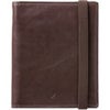 Barber Shop Fringe Leather Passport and Memory Card Holder Dark Brown Leather