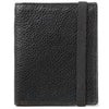 Barber Shop Fringe Leather Passport and Memory Card Holder Grained Black Leather