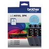Brother LC401 Genuine Ink Cartridge for MFC-J1010DW, MFC-J1012DW and MFC-J1170DW Printers Multicolor