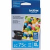 Brother LC75 Innobella XL Series High Yield Cyan, Magenta and Yellow Ink Cartridges, Upto 600 Page Yields, 3 Pack Cyan