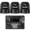 Canon CR-N300 21.1MP 4K Ultra HD 20x PTZ Camera, Satin Black, 3-Pack, Bundle with RC-IP100 Remote Camera Controller Satin Black