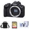 Canon EOS R50 Mirrorless Camera, White Bundle with 32GB SD Card, Shoulder Bag, Cleaning Kit Black