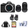 Canon EOS R50 Camera, Black with RF-S 18-45mm f/4.5-6.3, RF-S 55-210mm f/5-7.1 Lens, 32GB SD Card, Shoulder Bag, 55mm and 49mm Filter Kit, Cleaning Kit Black