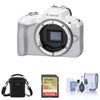Canon EOS R50 Mirrorless Camera, White Bundle with 32GB SD Card, Shoulder Bag, Cleaning Kit White