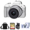 Canon EOS R50 Mirrorless Camera, Black with RF-S 18-45mm f/4.5-6.3 IS STM Lens, 32GB SD Card, Shoulder Bag, 49mm Filter Kit, Cleaning Kit White