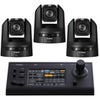 Canon CR-N100 21.14MP 4K Ultra HD 20x PTZ Camera, Satin Black, 3-Pack, Bundle with RC-IP100 Remote Camera Controller Satin Black