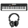 Casio CT-S200 61-Key Digital Piano Style Portable Keyboar, 48 Note Polyphony and 400 Tones, Red with Headphones Black