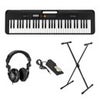 Casio CT-S200 61-Key Digital Piano Style Portable Keyboard with 400 Tones, Red Bundle with Stand, Studio Monitor Headphones, Sustain Pedal Black
