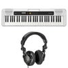 Casio CT-S200 61-Key Digital Piano Style Portable Keyboar, 48 Note Polyphony and 400 Tones, Red with Headphones White