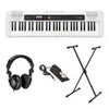 Casio CT-S200 61-Key Digital Piano Style Portable Keyboard with 400 Tones, Red Bundle with Stand, Studio Monitor Headphones, Sustain Pedal White