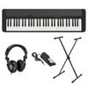 Casio Casiotone CT-S1 61-Key Piano Style Portable Keyboard, Black Bundle with Stand, Studio Monitor Headphones, Sustain Pedal Black