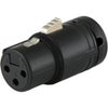 Cable Techniques Low Profile Right-Angle XLR 3-Pin Female Connector with A-Shell Black Cap