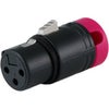 Cable Techniques Low Profile Right-Angle XLR 3-Pin Female Connector with A-Shell Purple Cap