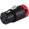 Cable Techniques Low Profile Right-Angle XLR 3-Pin Female Connector with A-Shell Red Cap