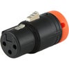 Cable Techniques Low Profile Right-Angle XLR 3-Pin Female Connector with A-Shell Orange Cap