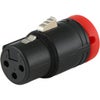 Cable Techniques Low Profile Right-Angle XLR 3-Pin Female Connector with A-Shell Red Cap