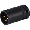 Cable Techniques Low Profile Right-Angle XLR 3-Pin Male Connector with A-Shell Black Cap