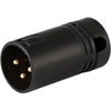Cable Techniques Low Profile Right-Angle XLR 3-Pin Male Connector with A-Shell Black Cap