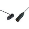 Cable Techniques 12" Premium Low Profile Right Angle XLR-3F to XLR-3M Straight Microphone Cable Black Caps