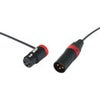 Cable Techniques 12" Premium Low Profile Right Angle XLR-3F to XLR-3M Straight Microphone Cable Red Caps