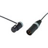 Cable Techniques 12" Premium Low Profile Right Angle XLR-3F to XLR-3M Straight Microphone Cable Gray Caps