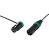 Cable Techniques 12" Premium Low Profile Right Angle XLR-3F to XLR-3M Straight Microphone Cable Green Caps