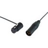 Cable Techniques 12" Premium Low Profile Right Angle XLR-3F to XLR-3M Straight Microphone Cable Black Caps