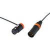 Cable Techniques 12" Premium Low Profile Right Angle XLR-3F to XLR-3M Straight Microphone Cable Orange Caps