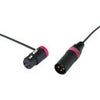 Cable Techniques 12" Premium Low Profile Right Angle XLR-3F to XLR-3M Straight Microphone Cable Purple Caps