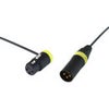 Cable Techniques 12" Premium Low Profile Right Angle XLR-3F to XLR-3M Straight Microphone Cable Yellow Caps