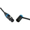 Cable Techniques Premium Low Profile Straight XLR-3F to XLR-3M Right-Angle Mogami W2893 Microphone Cable Blue Cap/Ring