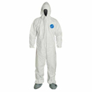 DiVal Tyvek Coverall with Hood and Boot, 2XL, 25/Case, White