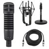 Electro-Voice RE20 Variable-D Dynamic Cardioid Microphone, + Telescoping Tabletop Microphone Stand + H&A Microphone Suspension Shockmount + 10' Premium XLR Cable Black