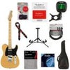Fender Player Telecaster Electric Guitar, 22 Frets, Modern "C" Shape Maple Neck, Maple Fingerboard, Gloss Polyester, Butterscotch Blonde - With 9 Pack Accessory Bundle Blonde
