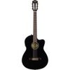 Fender CN-140SCE Classical Nylon Thinline Acoustic Electric Guitar with Hardshell Case, Walnut Fingerboard, Black Black