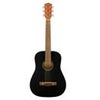 Fender FA-15 3/4 Scale Steel String Acoustic Guitar with Gig Bag, Walnut Fingerboard, Black Black