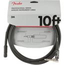 Fender Professional Series Instrument Cable, 10' Straight/Angle, Black