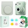 Fujifilm Instax Mini 12 Instant Film Camera, Clay White, Bundle with Accessory Kit and Twin Pack Daylight Film Mint Green