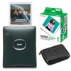 Fujifilm Instax Square Link Wireless Smartphone Printer, Midnight Green, Bundle with SQUARE Instant Color Film Twin Pack and HD-1 Portable Drive Case Green