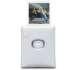 Fujifilm Instax Square Link Wireless Smartphone Printer, Ash White, Bundle with SQUARE Instant Color Film Twin Pack and Cleaning Cloth White