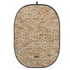 Glow CBA-WW0009 5x6.5' Fabric Collapsible Backdrop, Wooden Wall Brick Wall