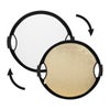 Glow Circular Collapsible Reflector with Handles (22", Gold/White) Soft Gold/White