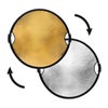 Glow Circular Collapsible Reflector with Handles (32", Silver/White) Silver/Gold