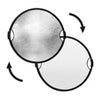 Glow Circular Collapsible Reflector with Handles (32", Silver/White) Silver/White