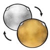 Glow 5-in-1 Collapsible Circular Reflector with Handles (42") Silver/Gold