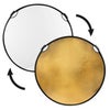 Glow 5-in-1 Collapsible Circular Reflector with Handles (52") Gold/White