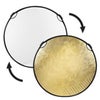Glow 5-in-1 Collapsible Circular Reflector with Handles (52") Soft Gold/White